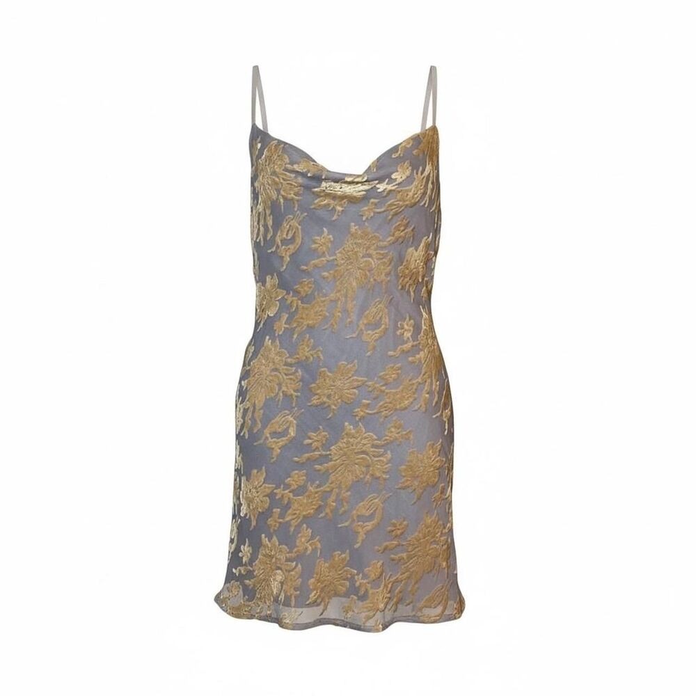 Edit by Nine Y2K Whimsigoth Velvet Burnout Sheer Mesh Mini Dress S
